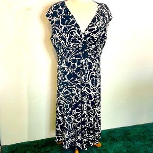 Jones of New York Short Sleeve Black & White Polyester Everyday Dress
